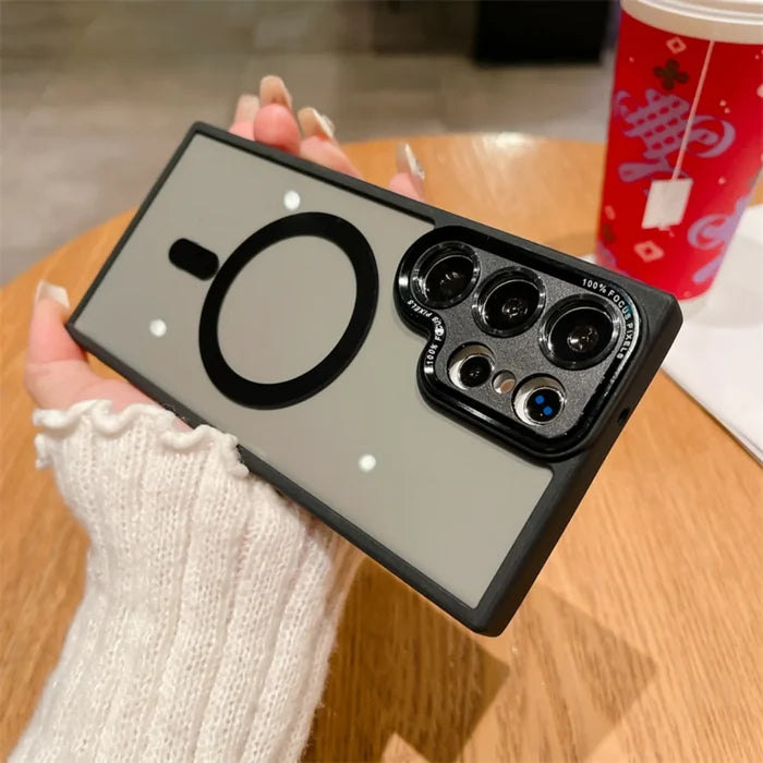 Fashion Plating Metal Lens Protective Phone Case for Samsung