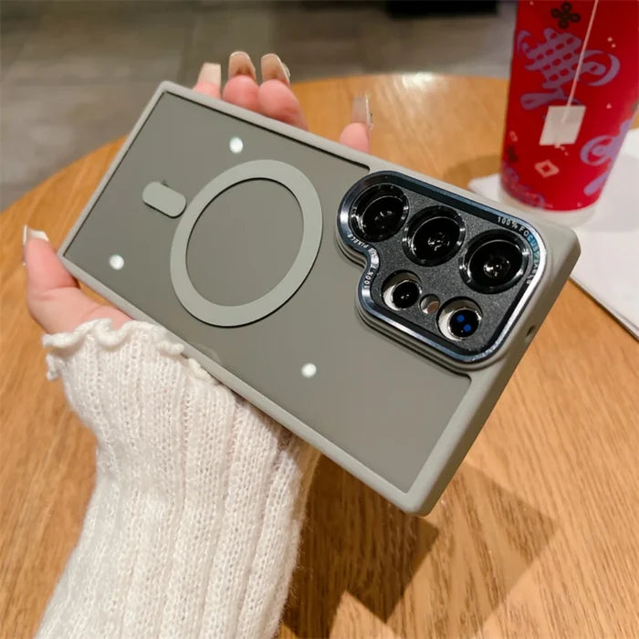 Fashion Plating Metal Lens Protective Phone Case for Samsung
