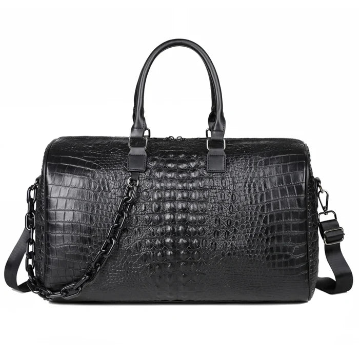 Fashion Waterproof PU Leather Unisex Duffel Bag with Zipper