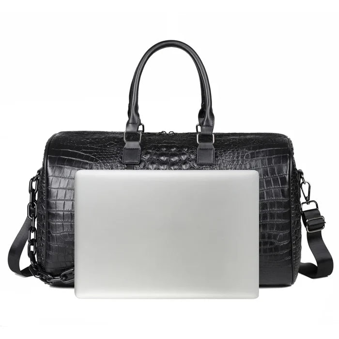Fashion Waterproof PU Leather Unisex Duffel Bag with Zipper