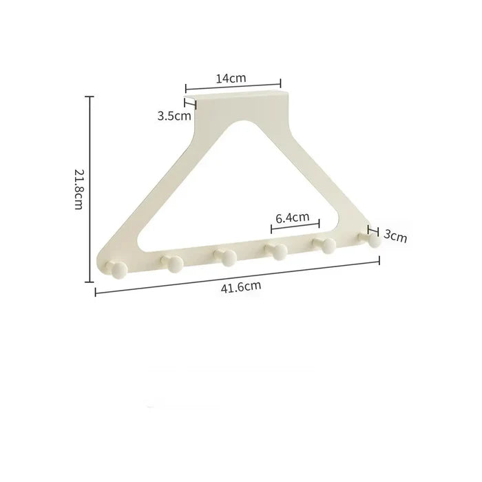 Foldable 6-Hook Non-Drilling Bathroom Rack