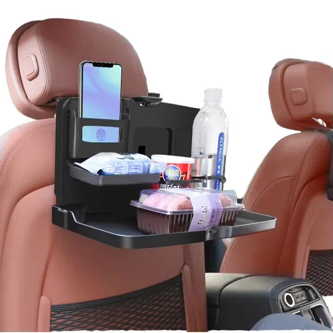 Foldable Car Seatback Tray Table & Storage Holder