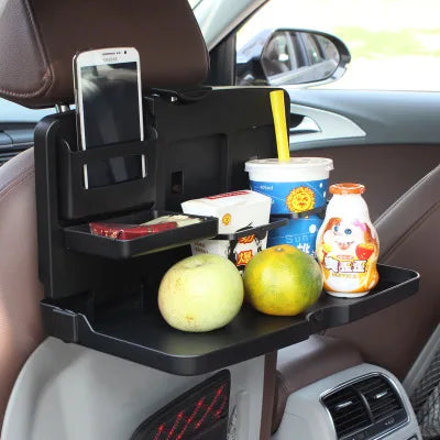 Foldable Car Seatback Tray Table & Storage Holder