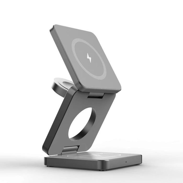 Foldable Magnetic Wireless Charger 3-in-1 Fast Charging Station for iPhone 12–16 Pro Max