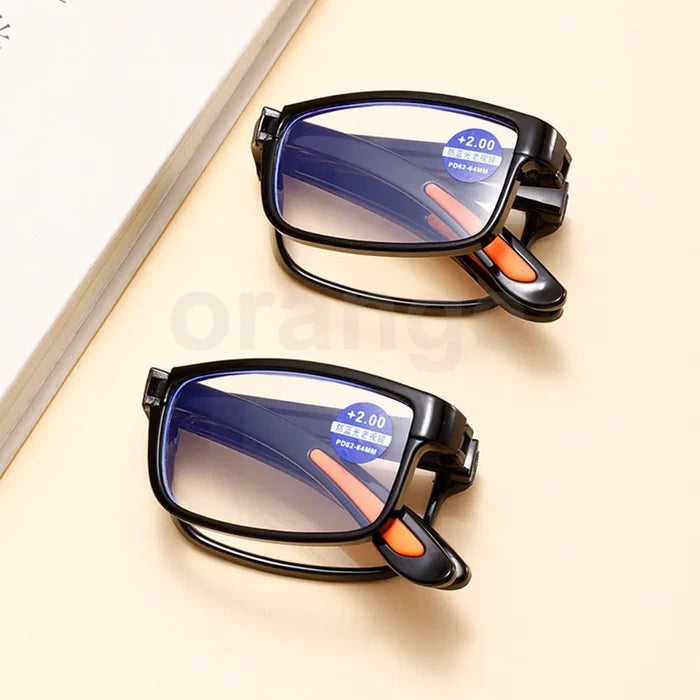 Folding Orange Reading Glasses - Unisex & Fashionable