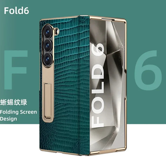 For Samsung Z Fold  Phone case with High-end crocodile Pattern Hinge