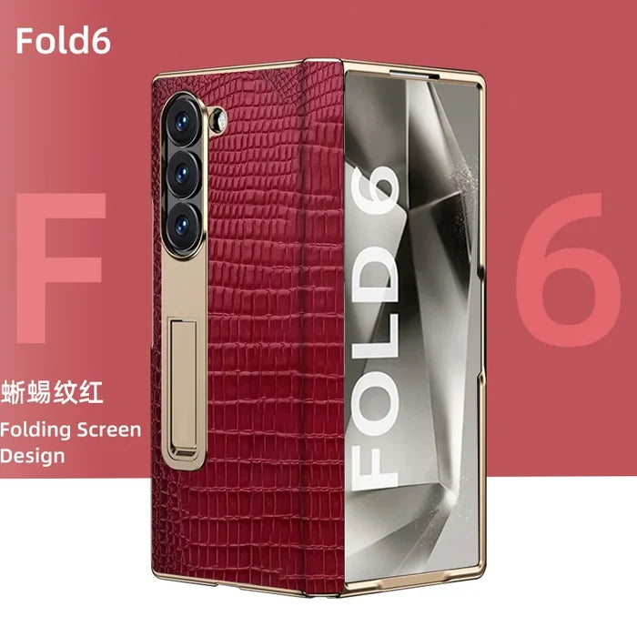 For Samsung Z Fold  Phone case with High-end crocodile Pattern Hinge
