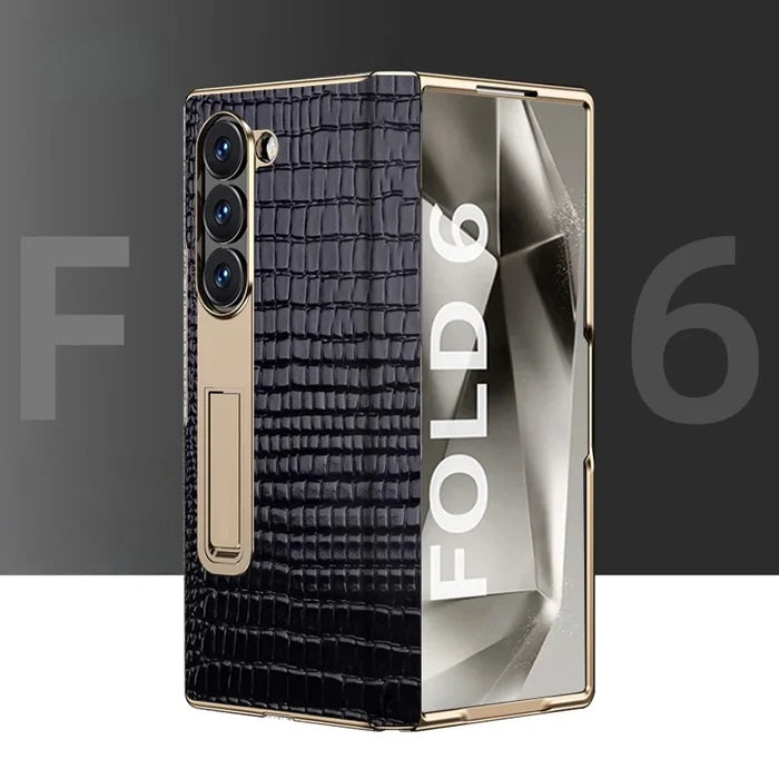 For Samsung Z Fold  Phone case with High-end crocodile Pattern Hinge