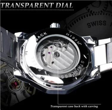 Forsining 199A Classy Design Skeleton Transparent Golden Stainless