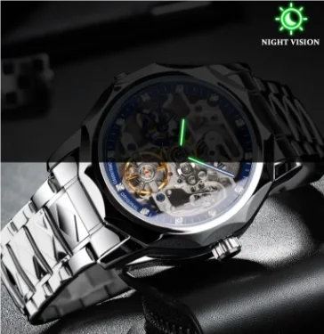 Forsining 199A Classy Design Skeleton Transparent Golden Stainless