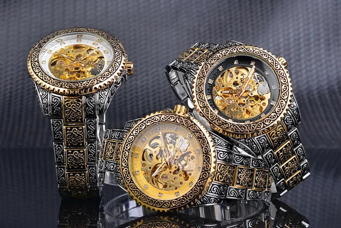 Forsining Gold Skeleton Automatic Men's Watch
