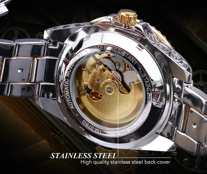 Forsining Gold Skeleton Automatic Men's Watch