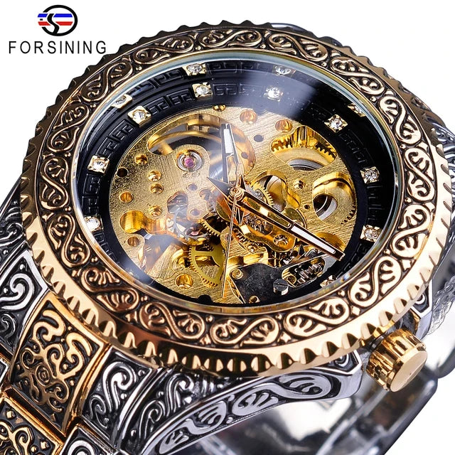 Forsining Gold Skeleton Automatic Men's Watch