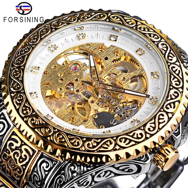 Forsining Gold Skeleton Automatic Men's Watch