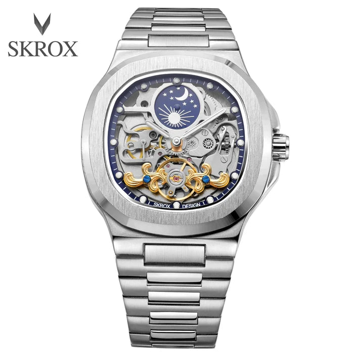 Forsining Moon Phase Skeleton Watch for Men