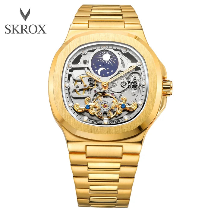 Forsining Moon Phase Skeleton Watch for Men