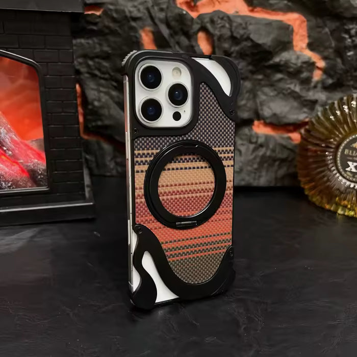 Frameless Carbon Fiber Magnetic Ring Holder Shockproof Cover