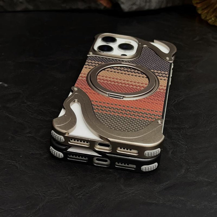 Frameless Carbon Fiber Magnetic Ring Holder Shockproof Cover
