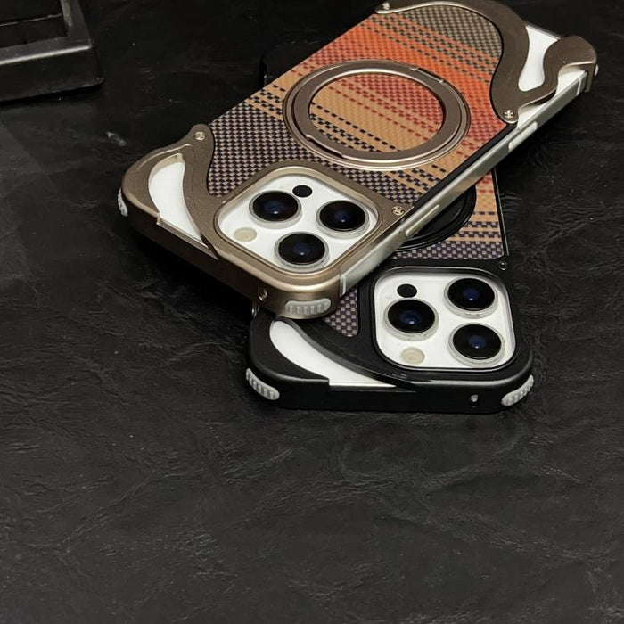 Frameless Carbon Fiber Magnetic Ring Holder Shockproof Cover