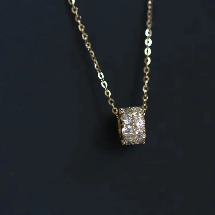 French Minimalist Gold-Plated Diamond Necklace