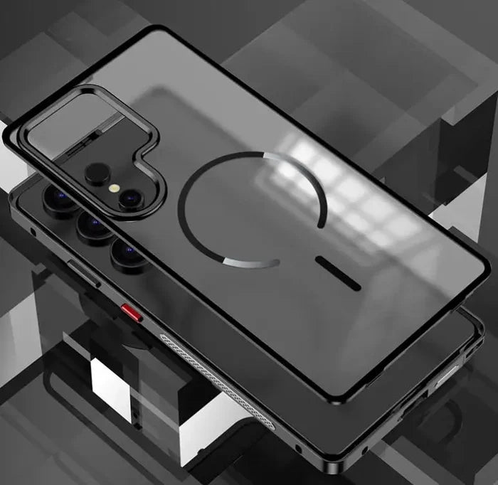 Frosted Magnetic Case Metal Frame Aluminum Alloy Bumper Buckle Matte Case