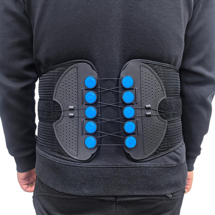 FSPG Adjustable Pulley Back Support Belt – Lower Back Pain Relief Waist Brace with Drawstring Compression System
