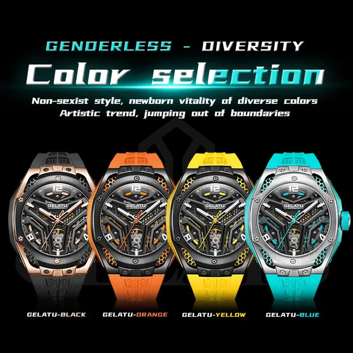 Gelatu 6007 Luxury Skeleton Sport Watch