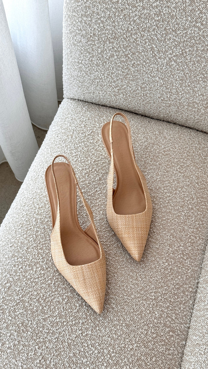 Gemima Heel - Natural Raffia