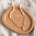 Gold Bridal Necklace with Pearls & Zircon
