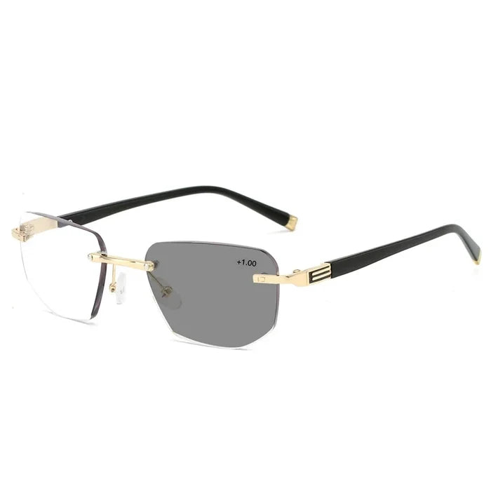 Gold Frame Photochromic Multifocal Sun Readers