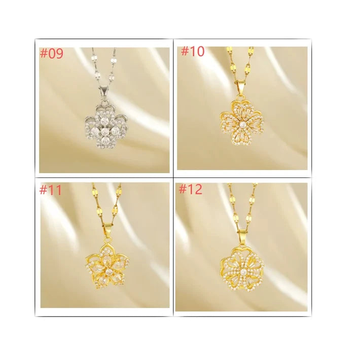Gold Moonstone Sun Spinner Necklace - Stress Relief