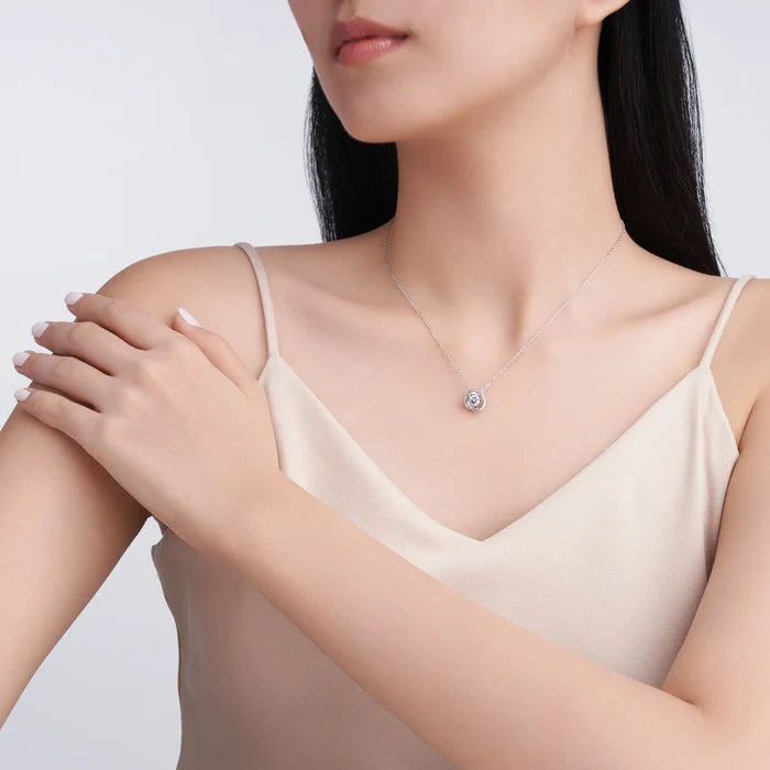 Gold Plated Moissanite Pendant Necklace