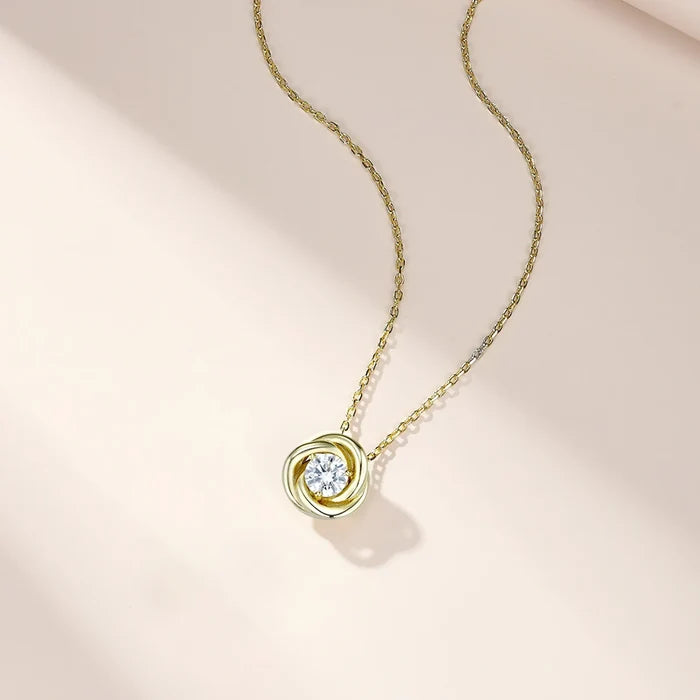 Gold Plated Moissanite Pendant Necklace