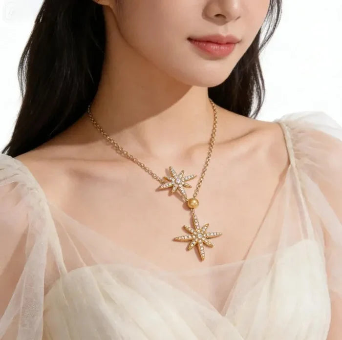 Gold Plated Zircon Y Lariat Necklace