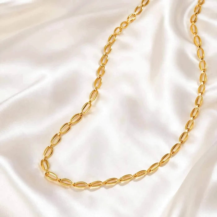 Gold Tone Stainless Steel Minimalist Necklace