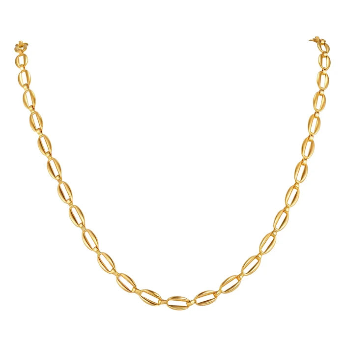 Gold Tone Stainless Steel Minimalist Necklace