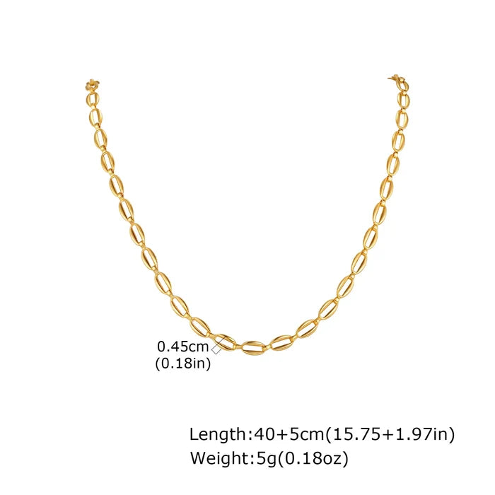 Gold Tone Stainless Steel Minimalist Necklace