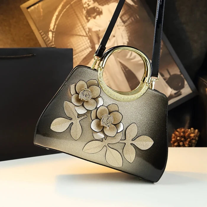 Gradient Flower Luxury Leather Handbag