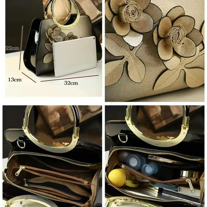 Gradient Flower Luxury Leather Handbag