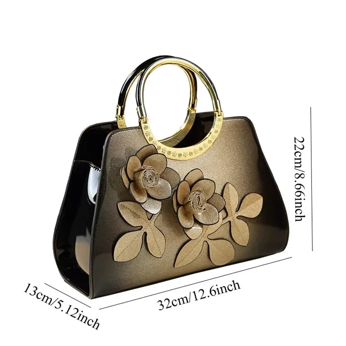 Gradient Flower Luxury Leather Handbag