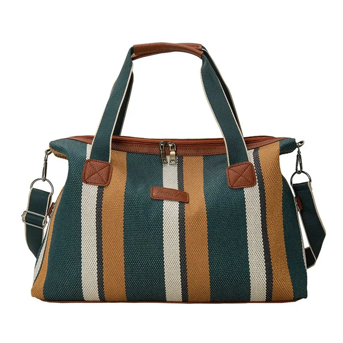 HANFEIZI Women Colorful Stripe Travel Overnight Crossbody Bag