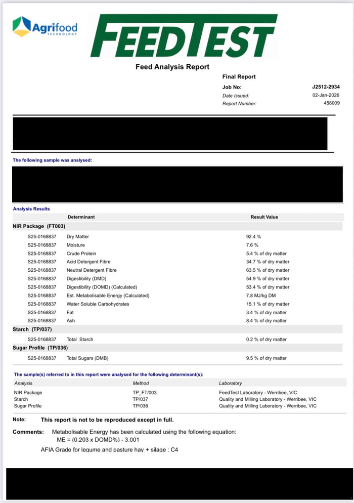 HAY RYE PREMIUM (tested)