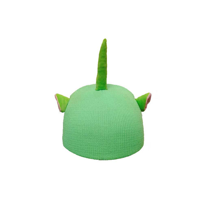 Helmet Rizz Funny Alien Helmet Cover: red, white red character with loop antenna, cartoon style