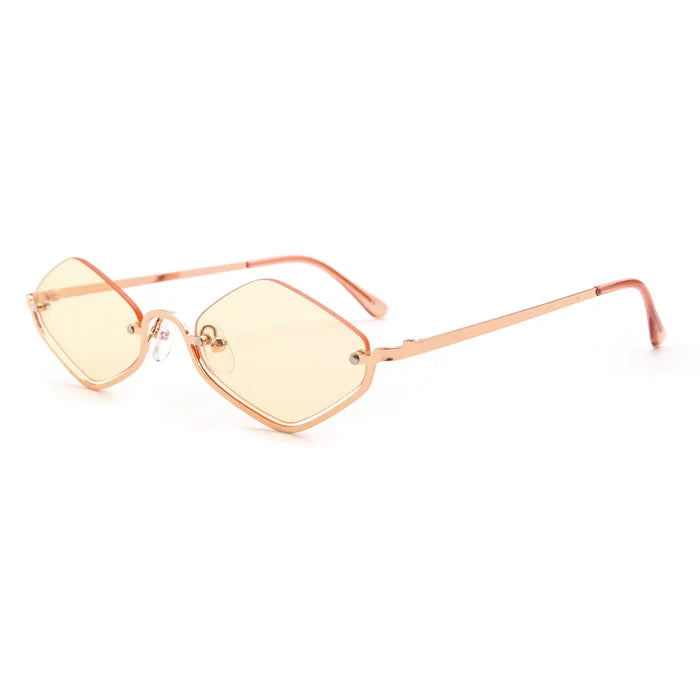 Hexagonal Gold Rim Fashion Sunglasses