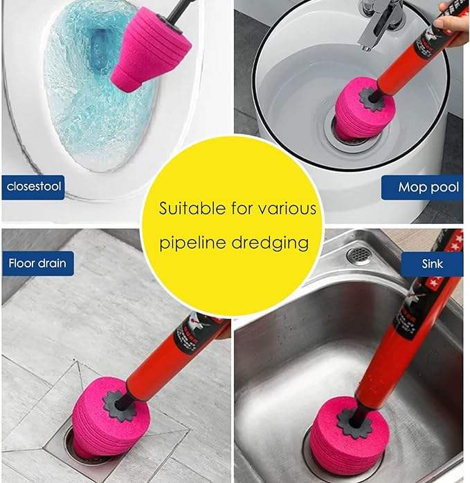 High-Pressure DS2812 Toilet Plunger Air Drain Clog Remover for Bathroom Pipes