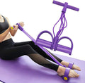 High Quality 6-Tube Foot Pedal Resistance Band Sit-Up Pull Rope Fitness Training Equipment