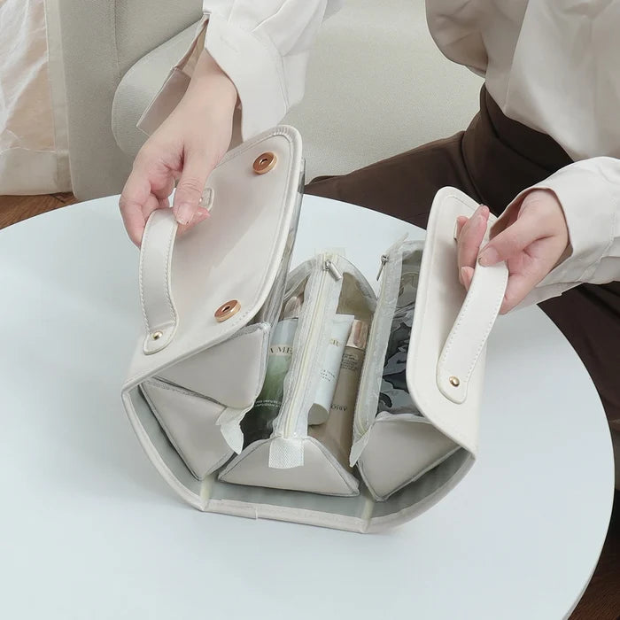 High Quality Custom Detachable Vegan Leather Makeup Organizer
