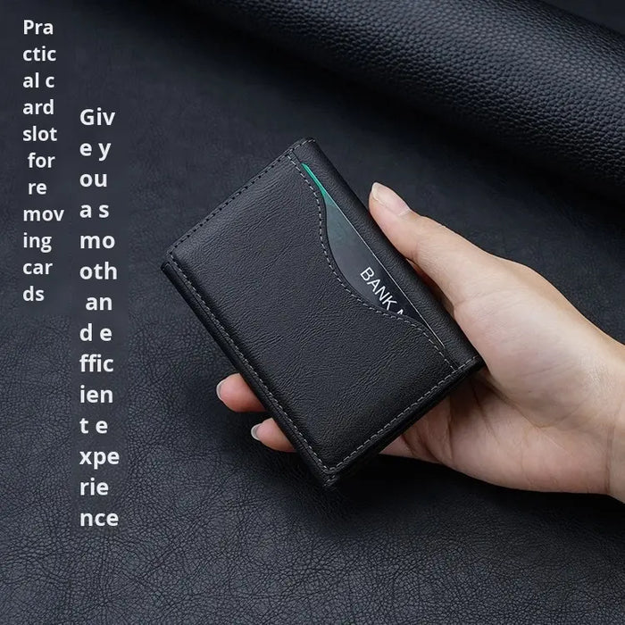 High-Quality Leather Magnetic Card Holder Wallet