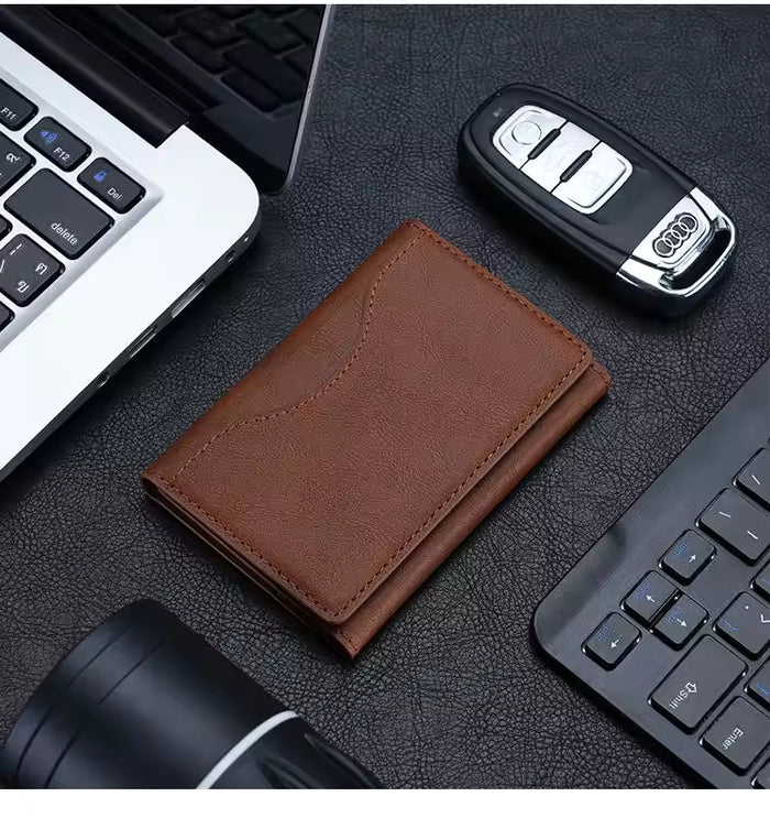 High-Quality Leather Magnetic Card Holder Wallet