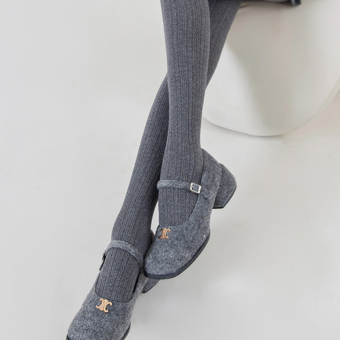 High Waist Velvet Pantyhose Leggings for Women – Striped Slim Free Size Jacquard Fashion Tights